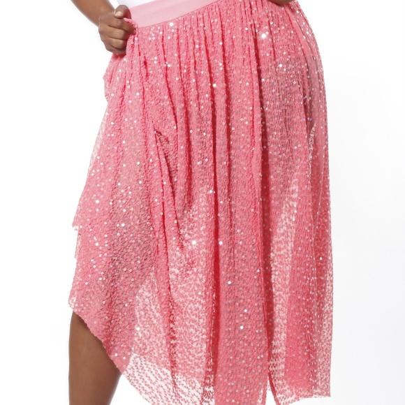 Madeline K Couture Dresses & Skirts - NWT Sheer Lace Sequined Skirt w/Attached Short